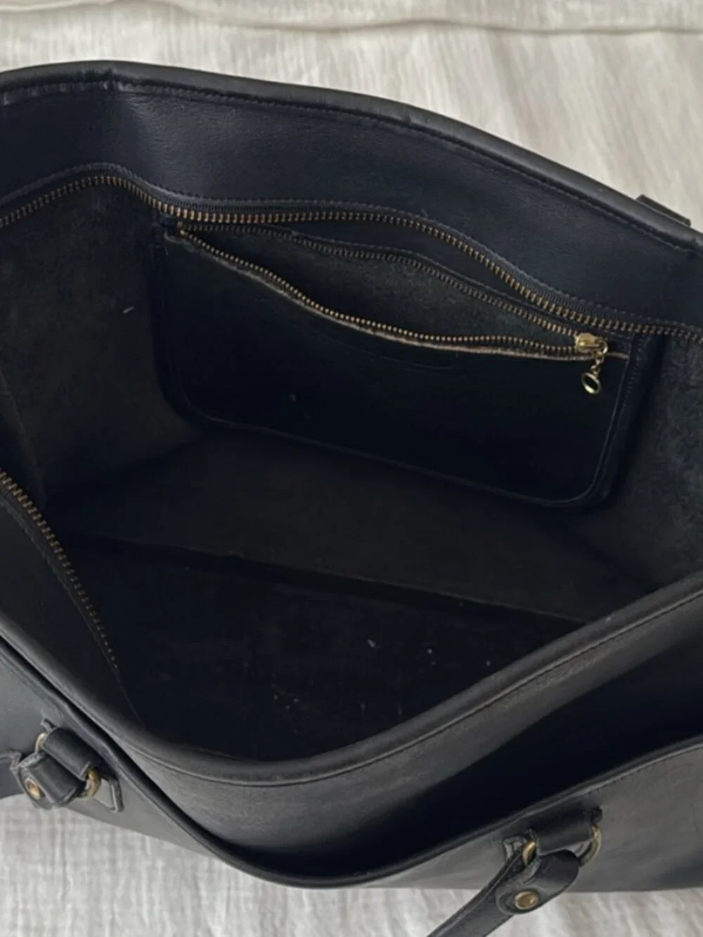 Laura USA 100% Leather Briefcase Bag with Brass Hardware